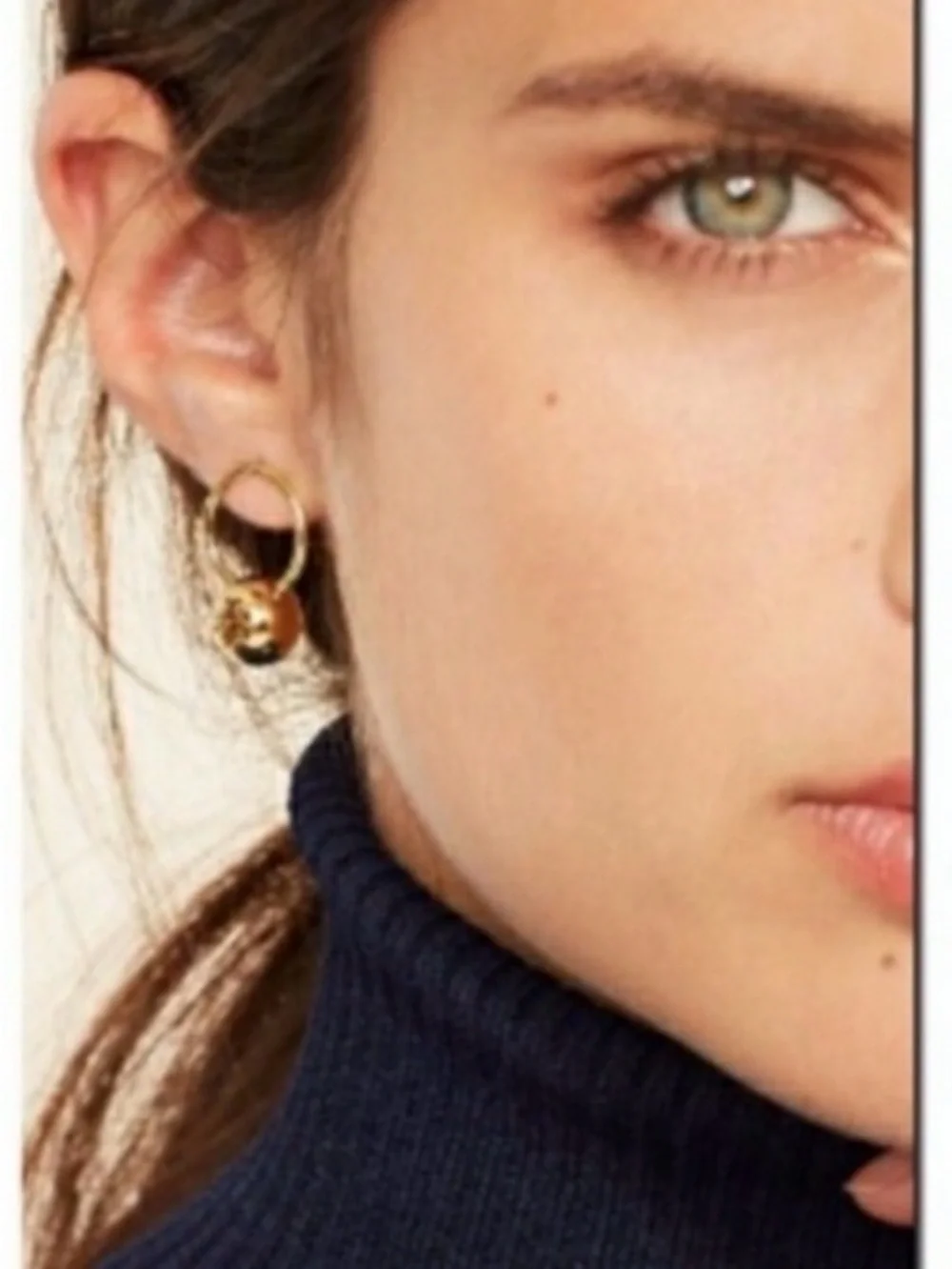 Tory Burch Shiny Gold Logo Bead Drop Earrings